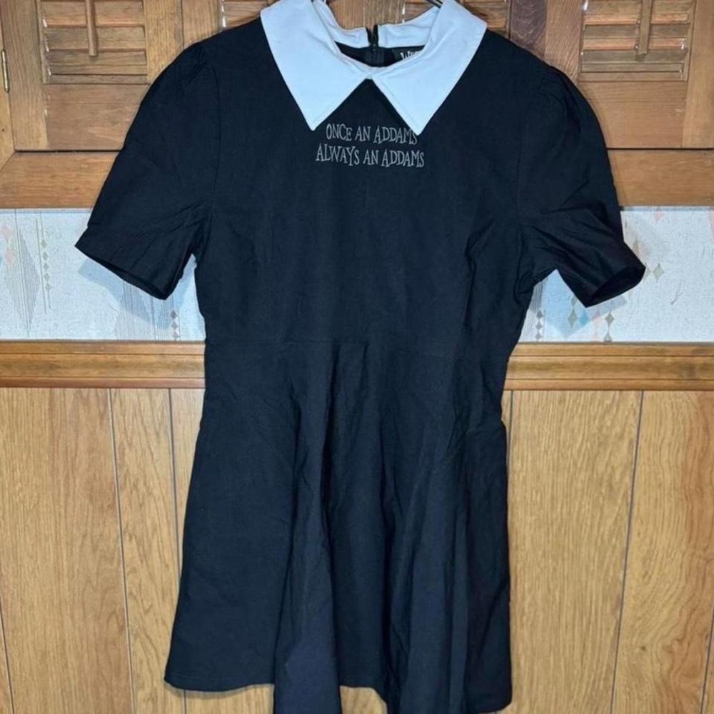 Killstar Black and white Wednesday Addams‎ dress Size XL NWT